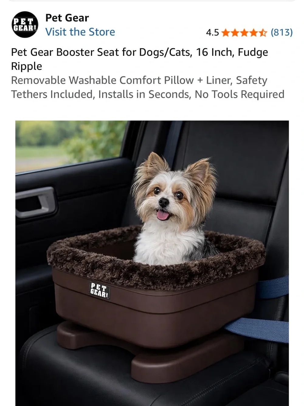 Brown Elevated Pet Bed with Faux Fur Liner